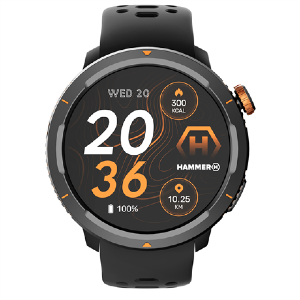 Hammer Watch 2 Lite , Smart watch , AMOLED , 1.43 , Waterproof , Black
