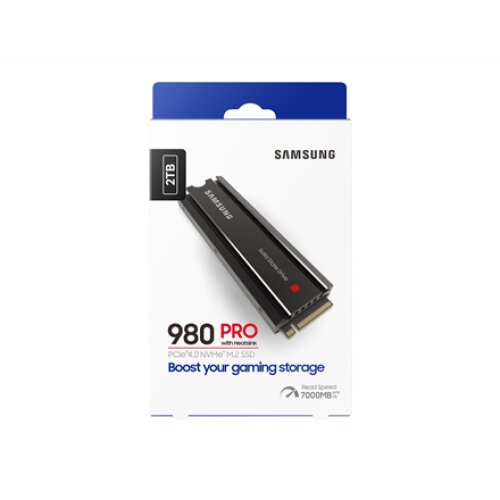 Samsung , 980 PRO Heatsink , 2000 GB , SSD form factor M.2 2280 , SSD interface M.2 NVMe 1.3c , Read speed 7000 MB/s , Write speed 5100 MB/s