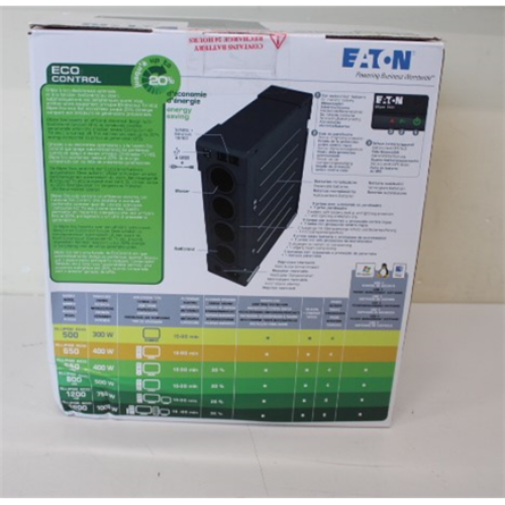 SALE OUT. Eaton UPS Ellipse ECO 800 USB DIN , UPS , Ellipse ECO 800 USB DIN , 800 VA , 500 W , DAMAGED PACKAGING, SCRATCHED ON FRONT