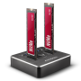 AXAGON , USB-C 3.2 Gen2 - 2x NVMe CLONE DUAL SDD Dock Station , ADSA-M2C