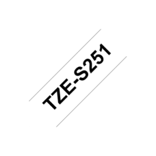 Brother , TZe-S251 Strong Adhesive Laminated Tape , Black on White , TZe , 8 m , 2.4 cm