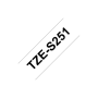 Brother , TZe-S251 Strong Adhesive Laminated Tape , Black on White , TZe , 8 m , 2.4 cm