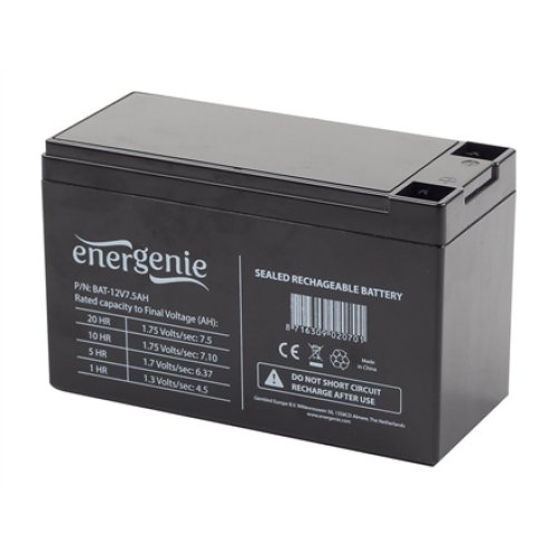 EnerGenie , Rechargeable battery for UPS , BAT-12V7.5AH