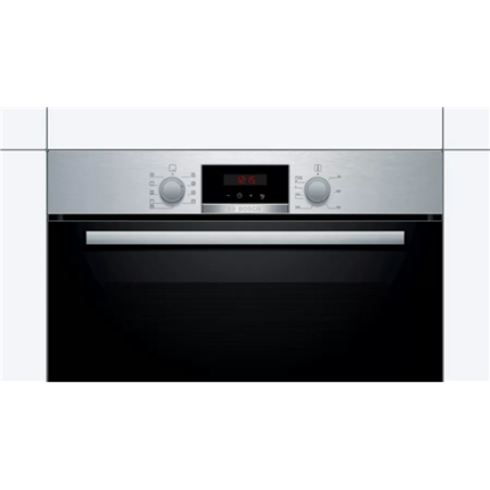 Bosch Oven Serie 2 HBA173BR1S 71 L, Electric, Pyrolysis, Red LED display with knob control, Height 59.4 cm, Width 59.5 cm, Stainless steel
