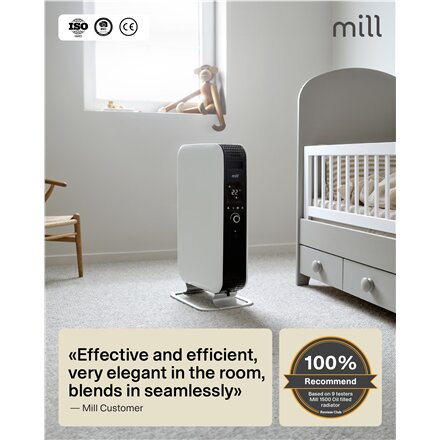 Mill , Heater , AB-H2000DN , Oil Filled Radiator , 2000 W , Number of power levels 3 , Suitable for rooms up to 24-34 m³ , White