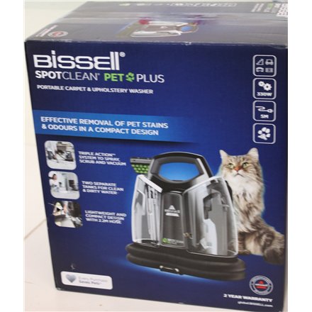 SALE OUT. Bissell SpotClean Pet Plus , Bissell SpotClean Pet Plus Cleaner , 37241 , Corded operating , 330 W , Black/Titanium , 23 month(s) , DAMAGED PACKAGING