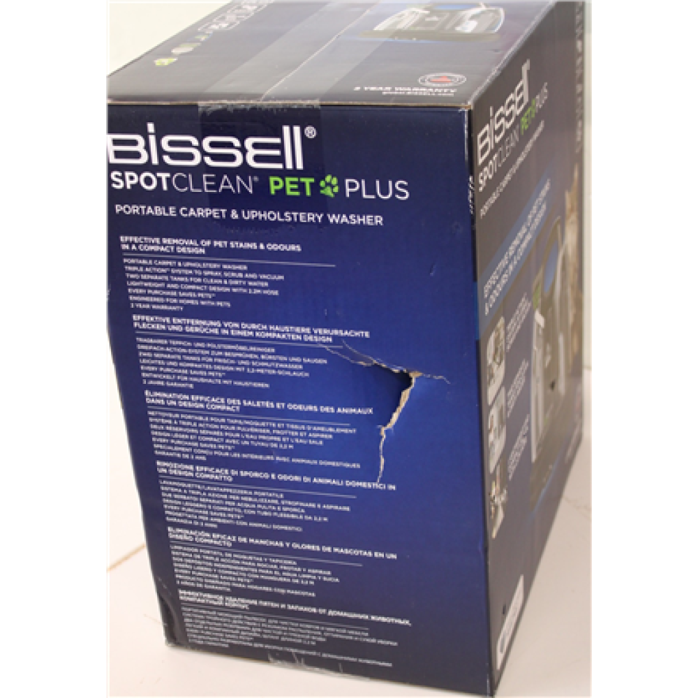 SALE OUT. Bissell SpotClean Pet Plus , Bissell SpotClean Pet Plus Cleaner , 37241 , Corded operating , 330 W , Black/Titanium , 23 month(s) , DAMAGED PACKAGING