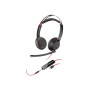 Poly BLACKWIRE 5220,C5220 USB-C,WW Poly USB-C Headset Built-in microphone Black Wired USB Type-C