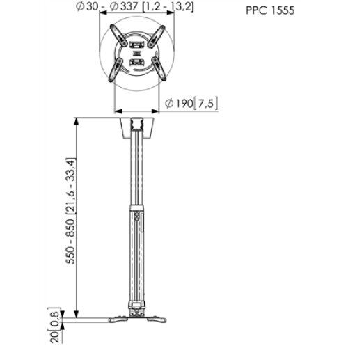 Vogels , Projector Ceiling mount , Turn, Tilt , Silver