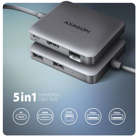 AXAGON USB-C 5Gbps SuperSpeed 5in1 Hub , HMC-5HL