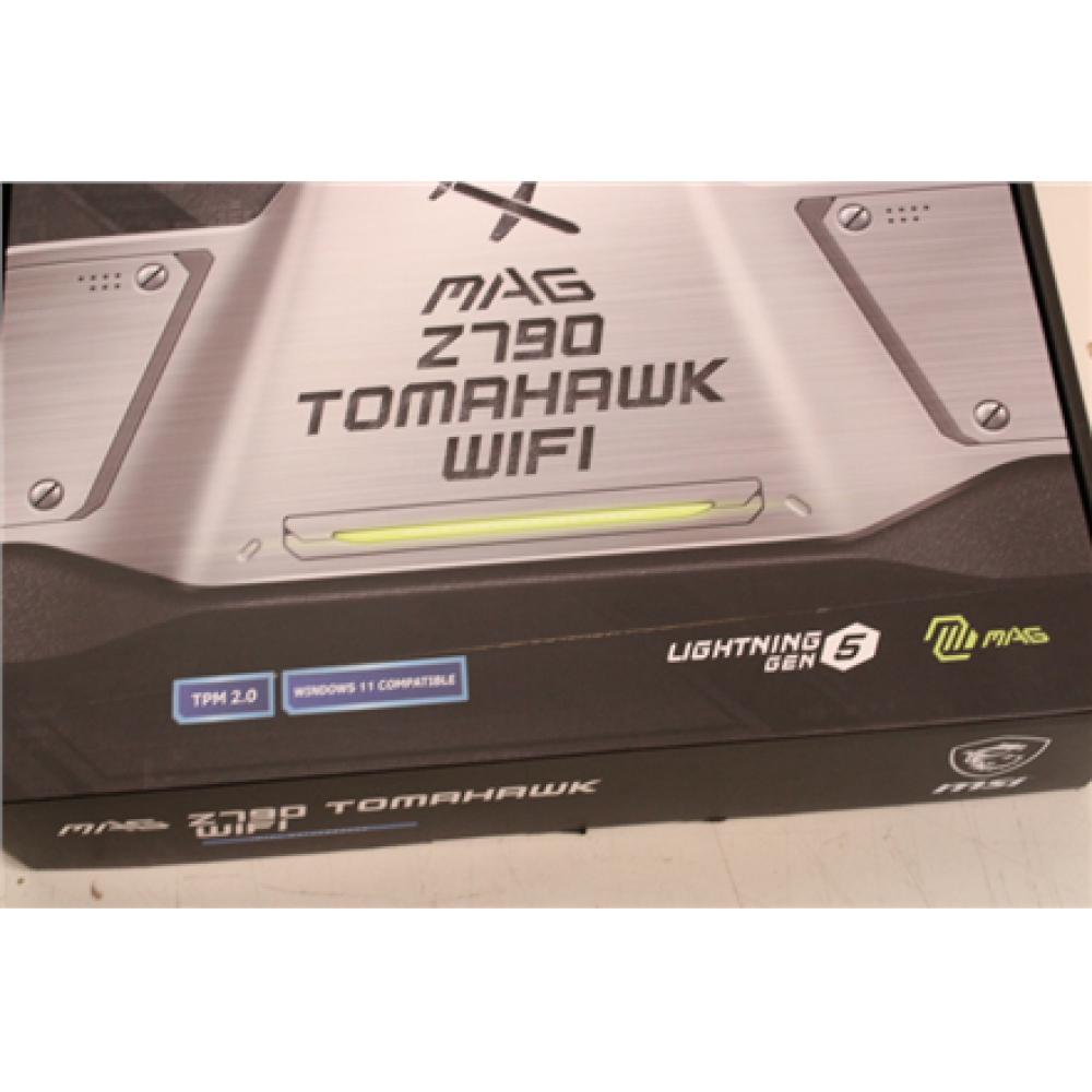 SALE OUT. MSI MAG Z790 TOMAHAWK WIFI , MSI MAG Z790 TOMAHAWK WIFI , Processor family Intel , Processor socket LGA1700 , DDR5 DIMM , Supported hard disk drive interfaces SATA, M.2 , Number of SATA connectors 7 , DAMAGED PACKAGING , MSI , MAG Z790 TOMAHAWK 