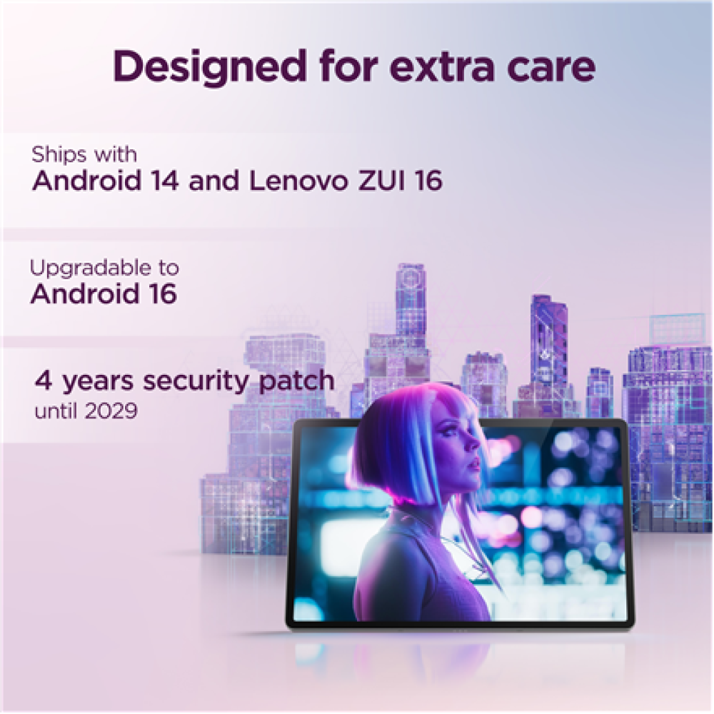 Lenovo Tab (without power adapter) , TB373FU , 12.7 , Luna Grey , LTPS , 2944 x 1840 pixels , MediaTek , Dimensity 8300 , 8 GB , Soldered LPDDR5x , 256 GB , Wi-Fi , Front camera , 8 MP , Rear camera , 13 MP , Bluetooth , 5.3 , Android , 14 , Warranty 24 m