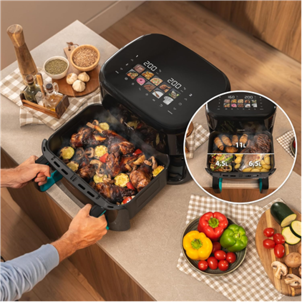 Cecotec Double hot air fryer , Cecofry&Grill SmokinPrime 11000 , Power 2800 W , Capacity 11 L , Black