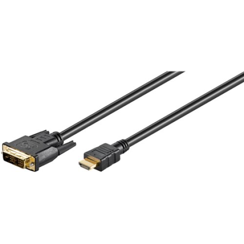 Goobay , DVI-D/HDMI cable, gold-plated , 51580 , DVI-D male Single-Link (18+1 pin) , HDMI male (type A) , HDMI to DVI-D , 2 m