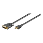 Goobay , Black , DVI-D male Single-Link (18+1 pin) , HDMI male (type A) , DVI-D/HDMI cable, gold-plated , HDMI to DVI-D , 2 m