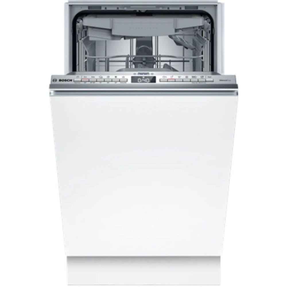 Dishwasher , SPV4HMX10E , Built-in , Width 45 cm , Number of place settings 10 , Number of programs 6 , Energy efficiency class E , Display , AquaStop function , White