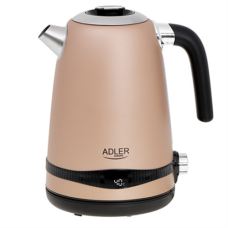 Adler , Kettle , AD 1295 , Electric , 2200 W , 1.7 L , Stainless steel , 360° rotational base , Golden