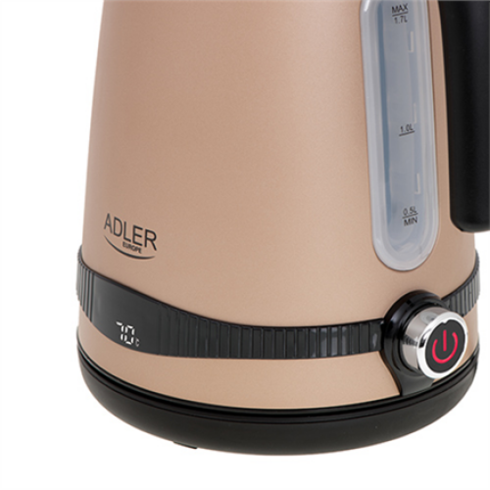 Adler , Kettle , AD 1295 , Electric , 2200 W , 1.7 L , Stainless steel , 360° rotational base , Golden