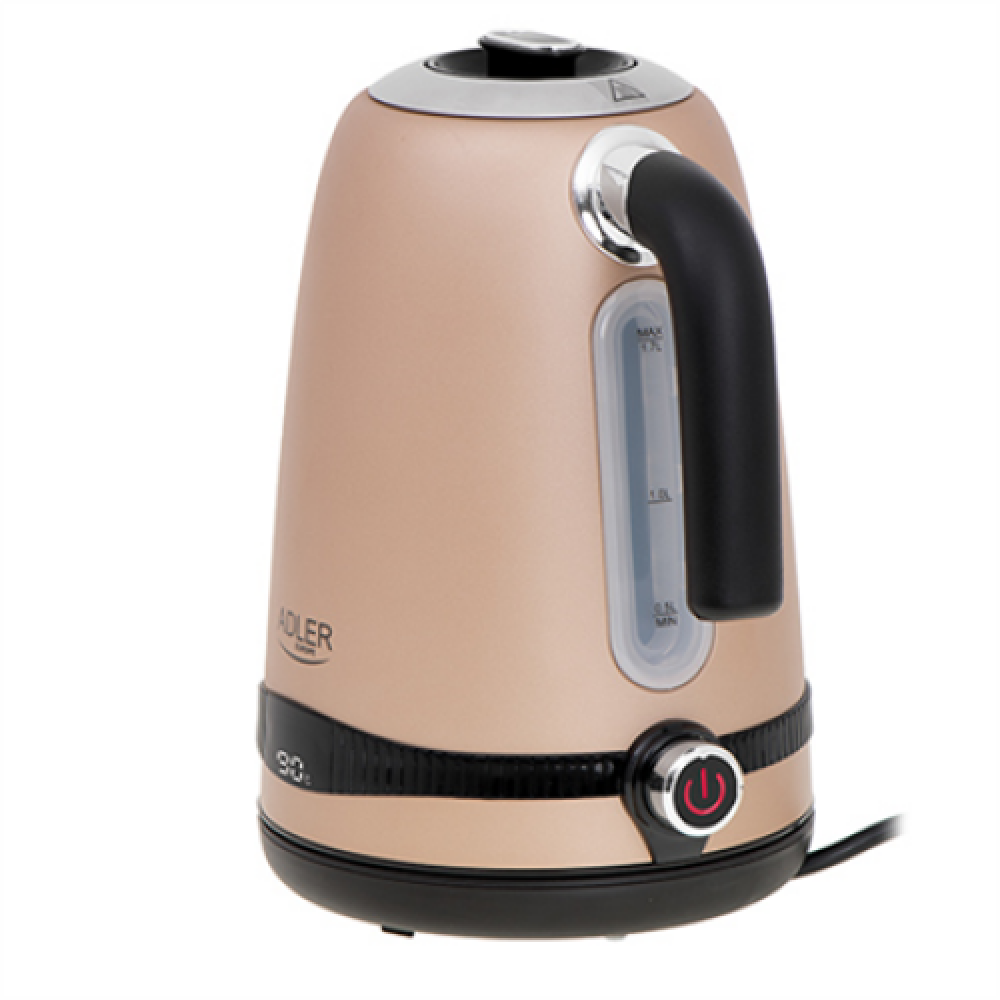 Adler , Kettle , AD 1295 , Electric , 2200 W , 1.7 L , Stainless steel , 360° rotational base , Golden
