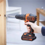 BLACK & DECKER , Impact driver-drill , BDCHD18-QW , 18 V , 1.5 Ah , Li-Ion