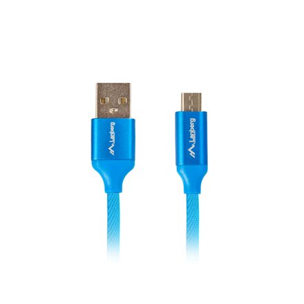 Lanberg , USB Micro to USB-A 2.0 Cable Blue Premium QC 3.0, 1 m , CA-USBM-20CU-0010-BL , USB Micro to USB Type-A