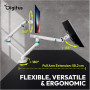 Digitus Desk Mount , Tilt, rotation, pivot , Dual design monitor mount, 2x 35, 2x 10 kg , 35 , Maximum weight (capacity) 20 kg , White