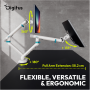 Digitus Desk Mount , Tilt, rotation, pivot , Dual design monitor mount, 2x 35, 2x 10 kg , 35 , Maximum weight (capacity) 20 kg , White