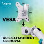 Digitus Desk Mount , Tilt, rotation, pivot , Dual design monitor mount, 2x 35, 2x 10 kg , 35 , Maximum weight (capacity) 20 kg , White
