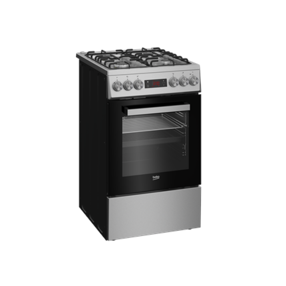 BEKO Cooker , FSM52321DXDT , Hob type Gas , Oven type Electric , Stainless Steel , Width 50 cm , Grilling , Depth 60 cm , 60 L
