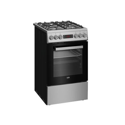 BEKO Cooker , FSM52321DXDT , Hob type Gas , Oven type Electric , Stainless Steel , Width 50 cm , Depth 60 cm , Grilling , Energy efficiency class A , 60 L