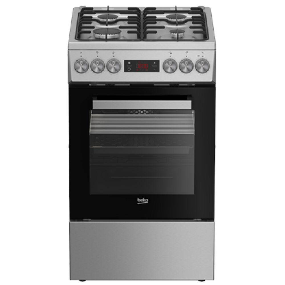 BEKO Cooker , FSM52321DXDT , Hob type Gas , Oven type Electric , Stainless Steel , Width 50 cm , Grilling , Depth 60 cm , 60 L
