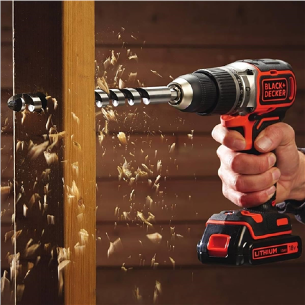 BLACK & DECKER 18V Drill Driver with 2x2.0 Ah Batteries , BCD383D2XK-QW