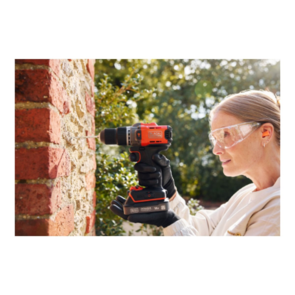 BLACK & DECKER 18V Drill Driver with 2x2.0 Ah Batteries , BCD383D2XK-QW