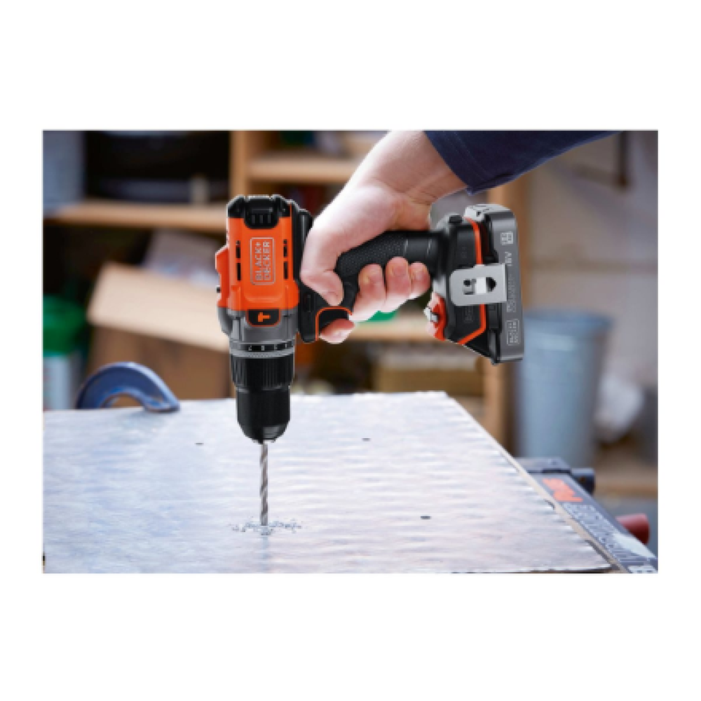 BLACK & DECKER 18V Drill Driver with 2x2.0 Ah Batteries , BCD383D2XK-QW
