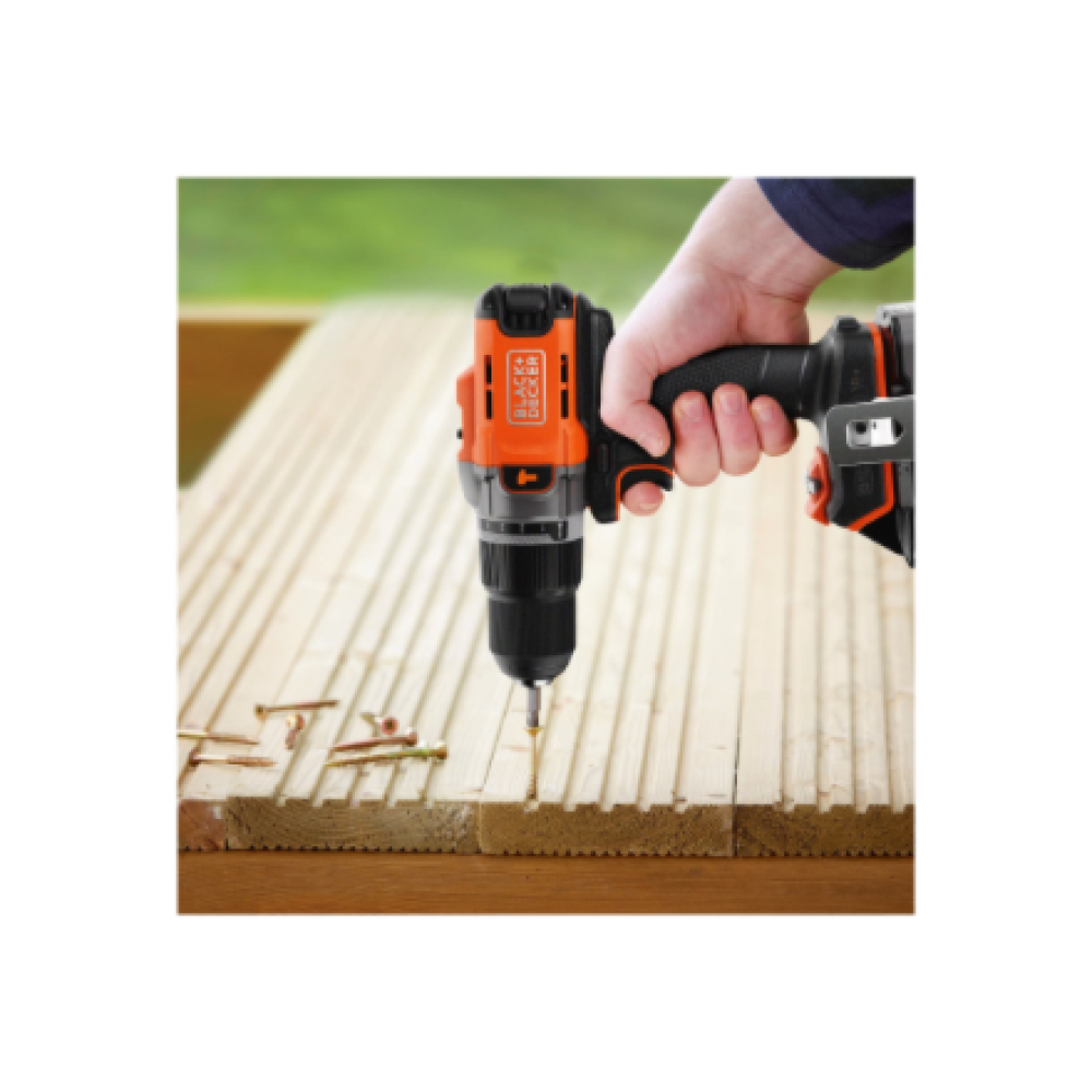 BLACK & DECKER 18V Drill Driver with 2x2.0 Ah Batteries , BCD383D2XK-QW