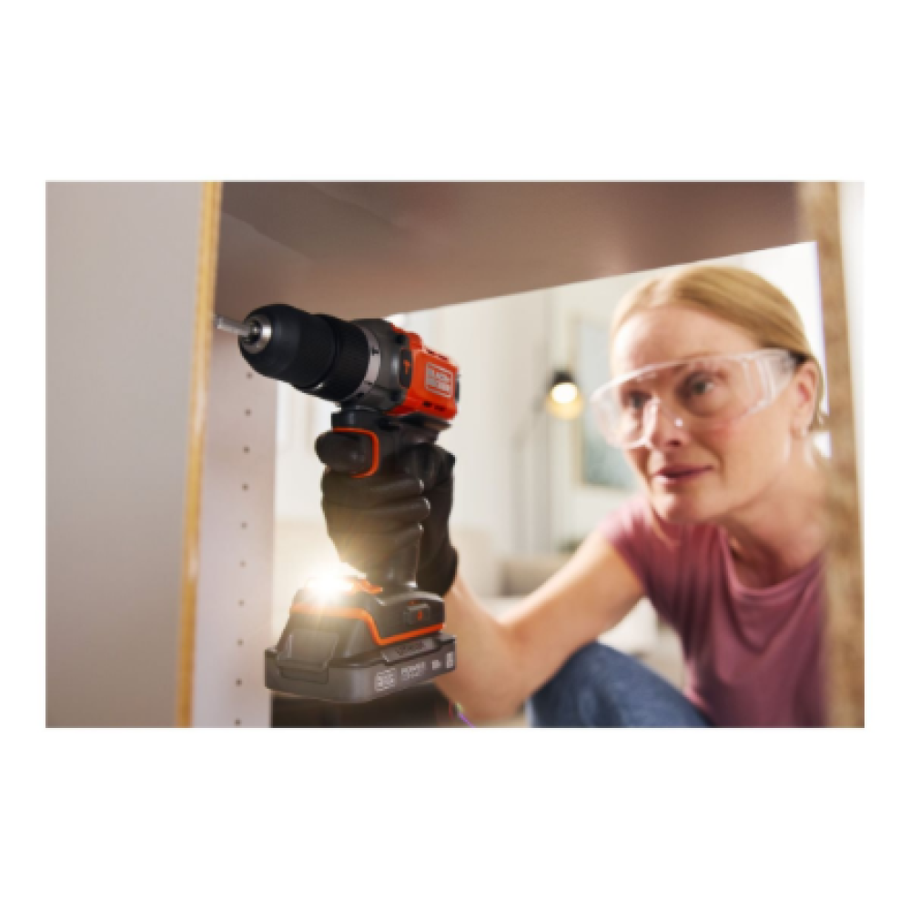 BLACK & DECKER 18V Drill Driver with 2x2.0 Ah Batteries , BCD383D2XK-QW