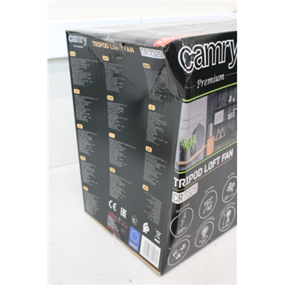 SALE OUT. Camry CR 7329 Tripod Loft fan 40cm / 16”, Black , Camry , Fan , CR 7329 , Tripod Loft fan , DAMAGED PACKAGING , Black , Diameter 40 cm , Number of speeds 3 , Oscillation , 100 W