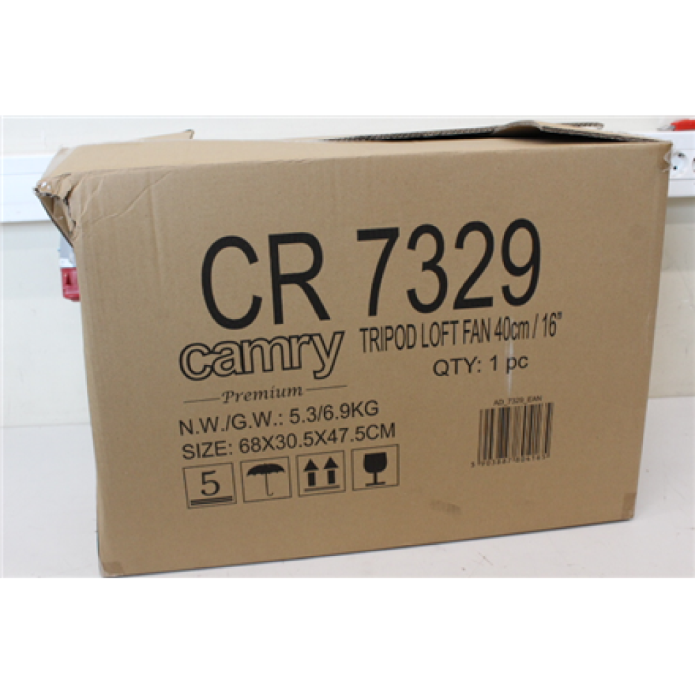 SALE OUT. Camry CR 7329 Tripod Loft fan 40cm / 16”, Black , Camry , Fan , CR 7329 , Tripod Loft fan , DAMAGED PACKAGING , Black , Diameter 40 cm , Number of speeds 3 , Oscillation , 100 W