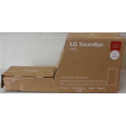 SALE OUT. LG Soundbar S40T for TV 2.1 ch. with Bluetooth , LG Soundbar 2.1 Channel Sound System , S40T , 27 , IPS , FHD , 16:9 , 60 Hz , 14 ms , 1920 x 1080 , 250 cd/m² , HDMI ports quantity 2 , Black , Warranty 23 month(s) , DAMAGED PACKAGING , Bluetooth