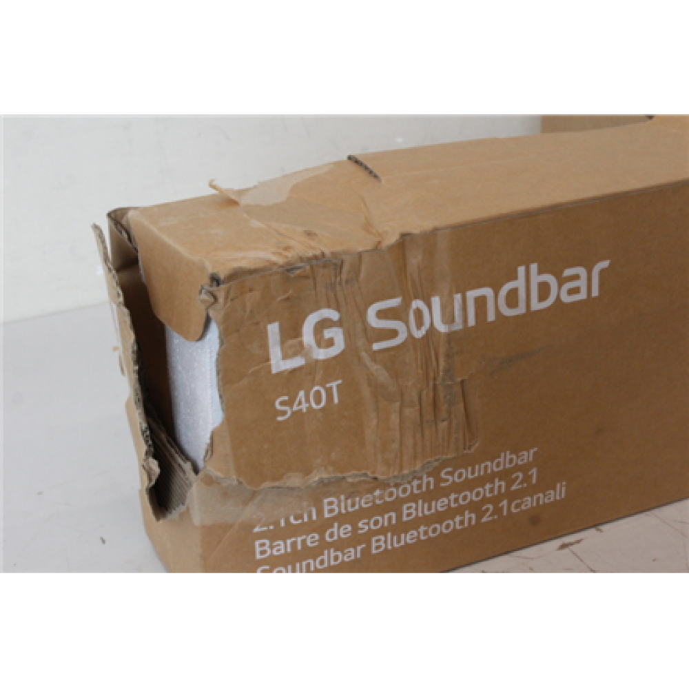 SALE OUT. LG Soundbar S40T for TV 2.1 ch. with Bluetooth , LG Soundbar 2.1 Channel Sound System , S40T , 27 , IPS , FHD , 16:9 , 60 Hz , 14 ms , 1920 x 1080 , 250 cd/m² , HDMI ports quantity 2 , Black , Warranty 23 month(s) , DAMAGED PACKAGING , Bluetooth