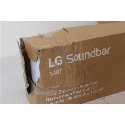 SALE OUT. LG Soundbar S40T for TV 2.1 ch. with Bluetooth , LG Soundbar 2.1 Channel Sound System , S40T , 27 , IPS , FHD , 16:9 , 60 Hz , 14 ms , 1920 x 1080 , 250 cd/m² , HDMI ports quantity 2 , Black , Warranty 23 month(s) , DAMAGED PACKAGING , Bluetooth
