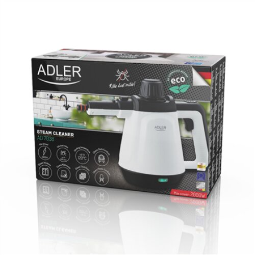 Adler , Steam cleaner , AD 7038 , Power 1200 W , Steam pressure 3.5 bar , Water tank capacity 0.45 L , White/Black