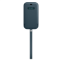 Apple 12, 12 Pro Leather Sleeve with MagSafe Baltic Blue