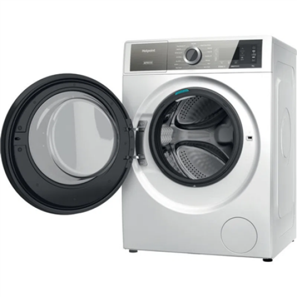 Hotpoint Washing machine H8 W946WB EU Energy efficiency class A, Front loading, Washing capacity 9 kg, 1400 RPM, Depth 64.3 cm, Width 59.9 cm, Display, LCD, Steam function, Dosage assistant, White