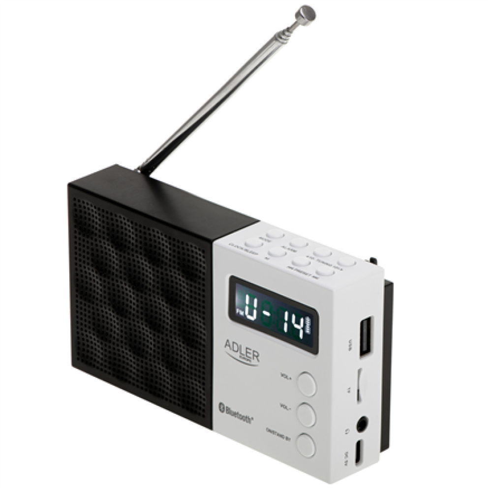 Adler , Digital Radio - PLL AM/FM , AD 1908 , Alarm function , White/Black