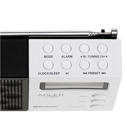 Adler , Digital Radio - PLL AM/FM , AD 1908 , Alarm function , White/Black