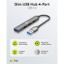 Goobay Slim 4-Port USB Hub, USB-A to USB-A, 5 Gbit/s , 74456
