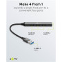 Goobay Slim 4-Port USB Hub, USB-A to USB-A, 5 Gbit/s , 74456