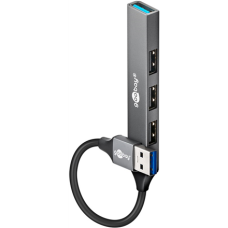 Goobay Slim 4-Port USB Hub, USB-A to USB-A, 5 Gbit/s , 74456