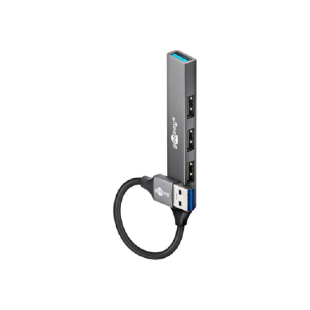 Goobay Slim 4-Port USB Hub, USB-A to USB-A, 5 Gbit/s , 74456